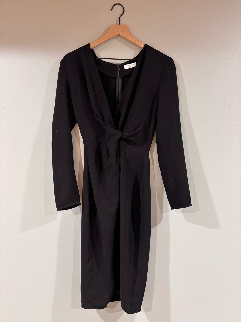 Babaton Black Twist-Front Long Sleeve Dress size small Aritizia dress